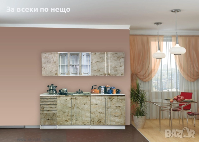 Кухня ALINA 2.00м тъмен мрамор/плот карара Код P1471, снимка 2 - Кухни - 52327388