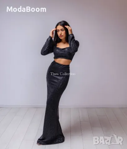Черен стилен дамски комплект от две части , снимка 3 - Комплекти - 47971874