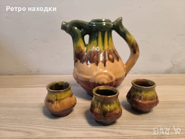 Ретро керамичен сервиз за ракия от соца (непълен)