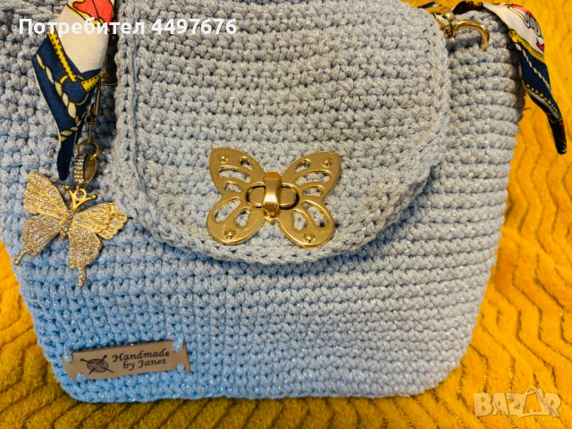 Официална дамска чанта, изплетена на една кука
