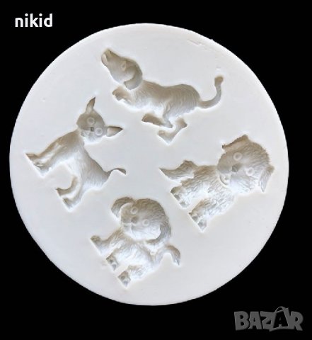 4 малки кучета кученца куче силиконов молд форма фондан , снимка 2 - Форми - 37030820