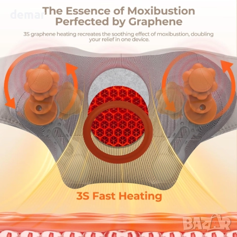 Масажор за врата и раменете с топлина - Aspria Shiatsu дълбокотъканен масажор, снимка 3 - Масажори - 52734401