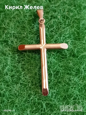 Сребърна висулка кръст елегантен стилен дизайн много красив 52372