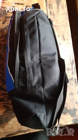 раница от плътен промазан плат, чисто нова внос от Холандия, синьо/черна, снимка 3 - Раници - 48743404