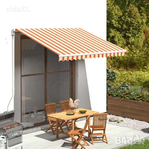vidaXL Резервен плат за тента, жълт и оранжев, 350x250 см, полиестер, снимка 2 - Облицовки - 56146595