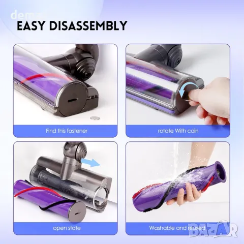 Бързо освобождаваща се глава за прахосмукачка Dyson V7 V8 V10 V11 V15, 967483-04, снимка 6 - Прахосмукачки - 50188996