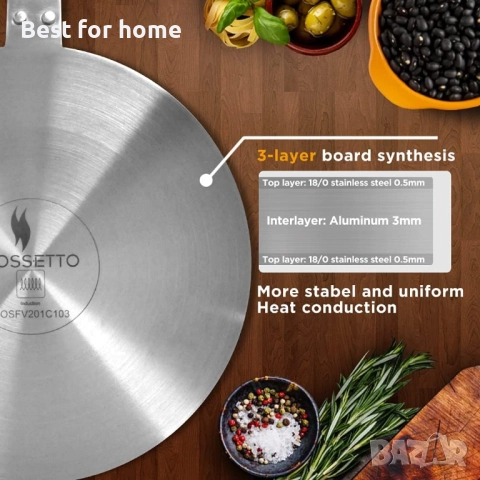 ROSSETTO Адаптерна плоча за индукционен котлон, дифузер за топлина, снимка 5 - Котлони - 51921442