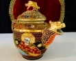 Кана японски порцелан Satsuma,Дракон,злато,500 мл. , снимка 3