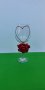 Декорирана чаша със сърце и роза, снимка 1 - Декорация за дома - 37415644
