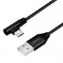 Кабел  USB2.0 A-Micro B, M/M, 1m, Angled  SS301025