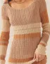 Плетена дамска рокля с кръгло деколте и отворени рамене с дълги ръкави, 2цвята , снимка 5