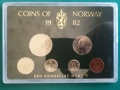СЕТ С ПЕТ МОНЕТИ ОТ НОРВЕГИЯ 1982 ГОДИНА, снимка 1