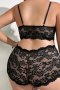  4XL К-т Сутиен/бюстие/ и бикина/ боксер/ от еластична черна дантела, снимка 3