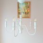 Винтидж класика-бял полилей за хол,всекидневна ,шаби шик лампа,модерно осветление, снимка 1 - Полилеи - 22892010