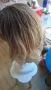 Перука Shining Yourself  LC278-1омбре руса леко вълниста перука с бретон от синтетична коса , снимка 3