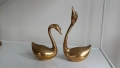 Бронзови статуетки на влюбени лебеди. , снимка 1