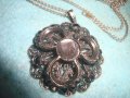 СТАР СРЕБРИСТ АРТ ДЕКО СТИЛ ФИЛИГРАНЕН ТИП МЕДАЛЬОН с ТЪНКА ПОСРЕБРЕНА ВЕРИЖКА 11892, снимка 6