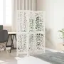 vidaXL Разделител за стая, 3 панела, бял, дърво пауловния масив, снимка 3