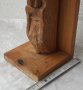 Голям стар дървен ограничител за книги, фигура, дърворезба Bookend, снимка 8