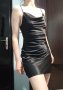 Къса черна сатенена рокля HM Divided, XS, нова, снимка 4
