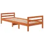 vidaXL Рамка за легло без матрак, восъчнокафяв, 80x200 см, бор масив, снимка 3
