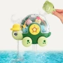 Нова Интерактивна играчка за баня за деца 1-3 години костенурка с въртящи очи и воден ефект, снимка 1