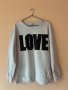 River Island Бяла блуза с черен надпис LOVE 40 размер 🤍🖤, снимка 1 - Блузи с дълъг ръкав и пуловери - 44326098