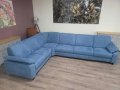 Син ъглов диван от плат с фунция сън MM-ZE1059, снимка 9