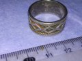 Стар РЕТРО ОРНАМЕНТИРАН СРЕБЪРЕН ПРЪСТЕН ОКСИДИРАНО СРЕБРО 925 с ПАТИНА ХАЛКА РЪЧНА ИЗРАБОТКА 40621, снимка 5