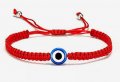 Синьо око с червен конец гривна , снимка 1 - Ръчно изработени сувенири - 38795642