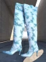 Високи ботуши By Far Stevie 99 принт небе облаци изтъркан деним , снимка 1