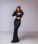 Черен стилен дамски комплект от две части , снимка 3