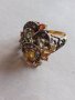 Дамски златен пръстен,диаманти изумруди, снимка 8