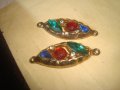 ДВЕ ПОЗЛАТЕНИ ЗВЕНА от АРТ ГРИВНА с ФАСЕТИРАНИ ЦВЕТНИ КРИСТАЛИ 27731, снимка 2