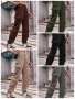 Свободни модни дамски карго дънки с шнур и джобове, 5цвята - 023 , снимка 1 - Дънки - 42091265