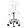 Козметичен/фризьорски стол - табуретка с облегалка AS-6001- 45/60 см - бяла/черна, снимка 3