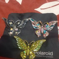 Красиви големи брошки "Пеперуда"с блестящи камъчета , снимка 7 - Колиета, медальони, синджири - 35390501