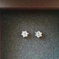 Нови сребърни обеци с камъни цирконий, снимка 1 - Обеци - 29802765