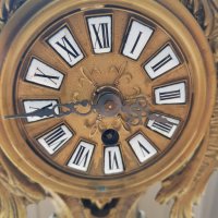 Масивен бронзов механичен френски часовник, снимка 7 - Антикварни и старинни предмети - 37133808