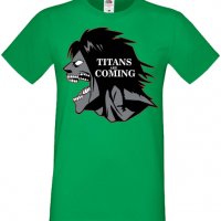 Дамска тениска Attack on Titan titans are comings,Анимация,игра,Празник,Повод., снимка 7 - Тениски - 37939089