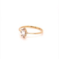 Златен дамски пръстен 1,34гр. размер:55 14кр. проба:585 модел:20047-3, снимка 3 - Пръстени - 42636929