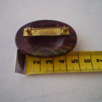  Елипсовидна Дамска брошка , снимка 5 - Антикварни и старинни предмети - 40491741
