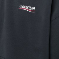BALENCIAGA Political Campaign Destroyed Logo Oversized Мъжко / Дамско Горнище Суичър XXS (M), снимка 6 - Суичъри - 37901351