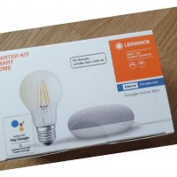 Нов Google Home mini + Ledvance filament смарт комплект, снимка 2 - Bluetooth тонколони - 33957546
