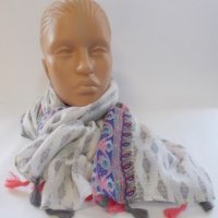 Дамски шал памучен, бохо стил - 163, снимка 3 - Шалове - 17700086
