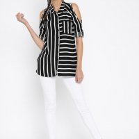Риза Alcott черно/бяло райе , снимка 1 - Ризи - 32060584