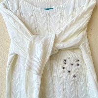 Дамски пуловер с перли - М, снимка 6 - Блузи с дълъг ръкав и пуловери - 40372050