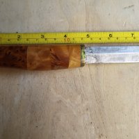 Уникален нож финка дръжка от зъб, снимка 3 - Ножове - 42144012