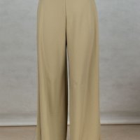 Ефектен дамски панталон в блед нюанс на цвят маслина Belsira - S, снимка 1 - Панталони - 42805757