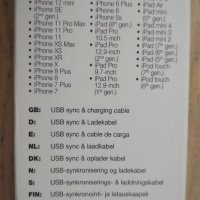 зарядно кабел за зареждане USB to lightning  за IPhone Ipad Ipod, снимка 2 - Аксесоари за Apple - 40318153